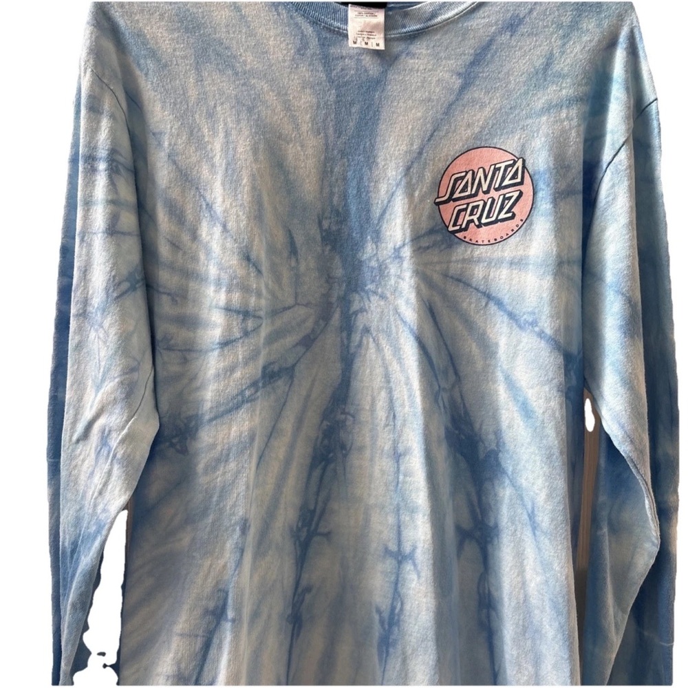 Santa Cruz Skateboards Medium Blue Tie-Dye Long Sleeve Shirt - Picture 4 of 9